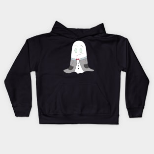 Cute ghost in tuxedo Kids Hoodie